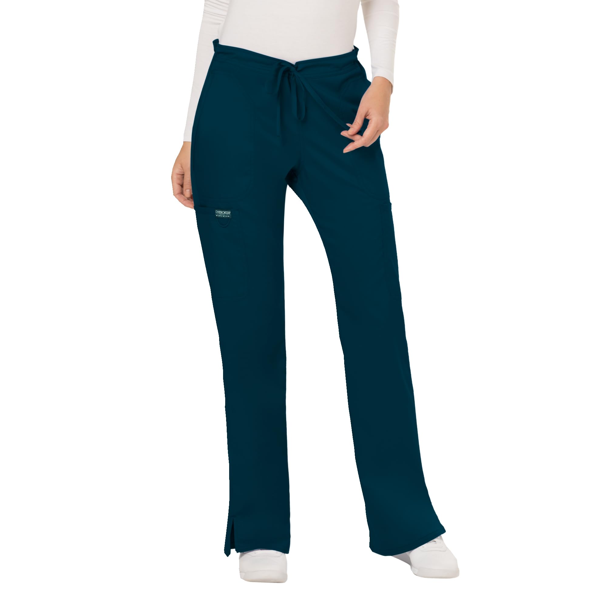 Cherokee Scrubs for Women Mid Rise Moderate Flare Drawstring Pant with 5 Pockets, Ultra Soft & Breathable Fabric - WW120
