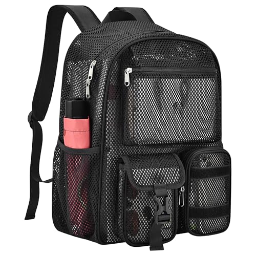 Slumou Mesh Backpack Heavy Duty 25L Large See Through College Bookbag for Adults Diving Backpacks...