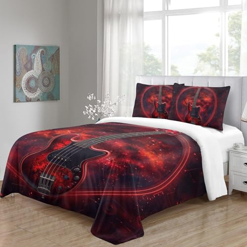 Housse de couette guitare 3D microfbre lit King 220x240cm
