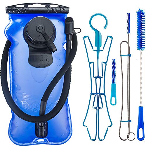 WACOOL 3L 3Liter 100oz BPA Free EVA Hydration Pack Bladder, Leak-Proof Water Reservoir (Blue(Double Opening) with Clean Kit)