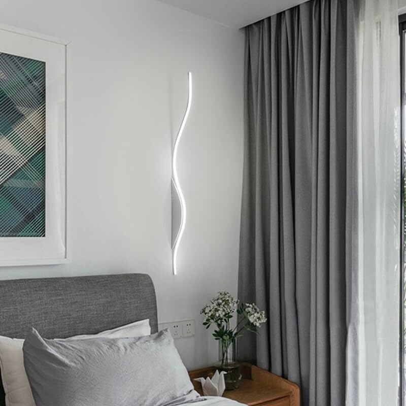 Applique murale moderne en forme de vague à éclairage LED intégré
