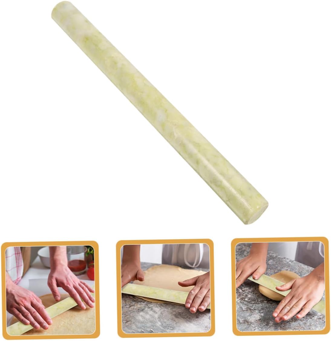 Jade Rolling Pin Dough Roller 21cm Long Kitchen Rolling Rod for Baking Pizza and Noodles Dough Baking Tool