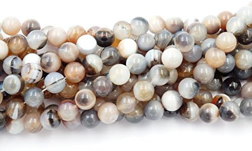 Gemstone Beads for Jewelry Making, Sold per Bag 5 Strands Inside, Botswana Agate 8mm - 2