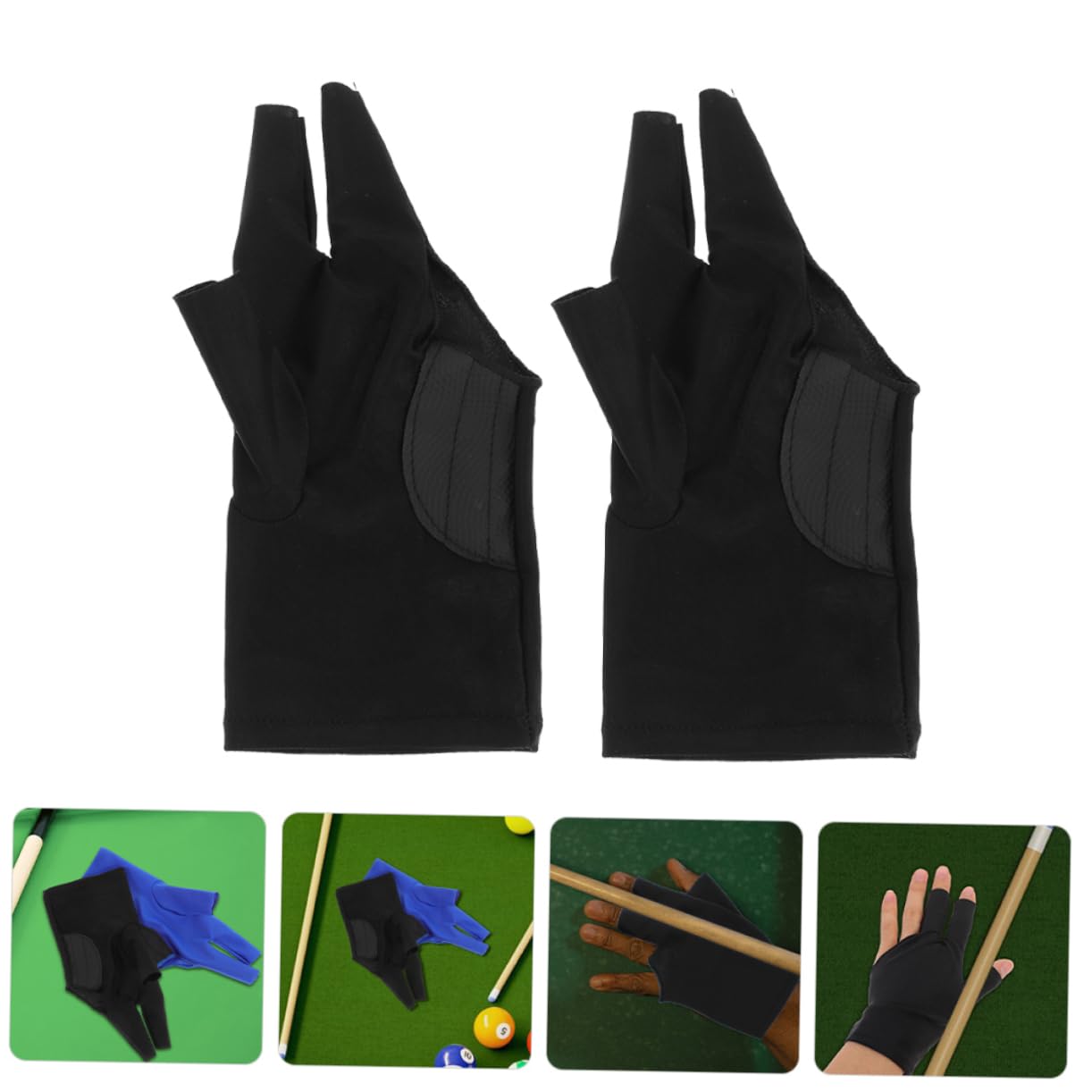 GOOHOCHY Elastic Billiards Gloves Snooker Gloves Breathable Pool Non-Slip Design