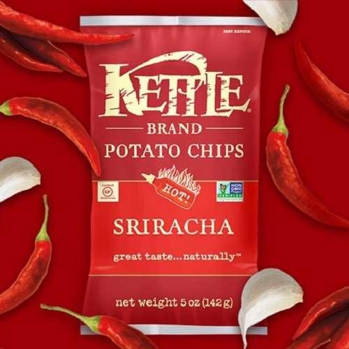 Image of Kettle Brand Potato Chips, Sriracha Bags, 5 Ounce (Pack of 15)