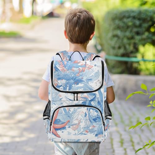 Mochila infantil reflectante de algas marinas con espalda acolchada 7