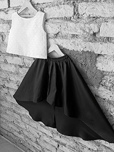 Image of ANNECA FASHION kid's baby girls silk blend Embroidery western Crop top and up down skirts clothing set