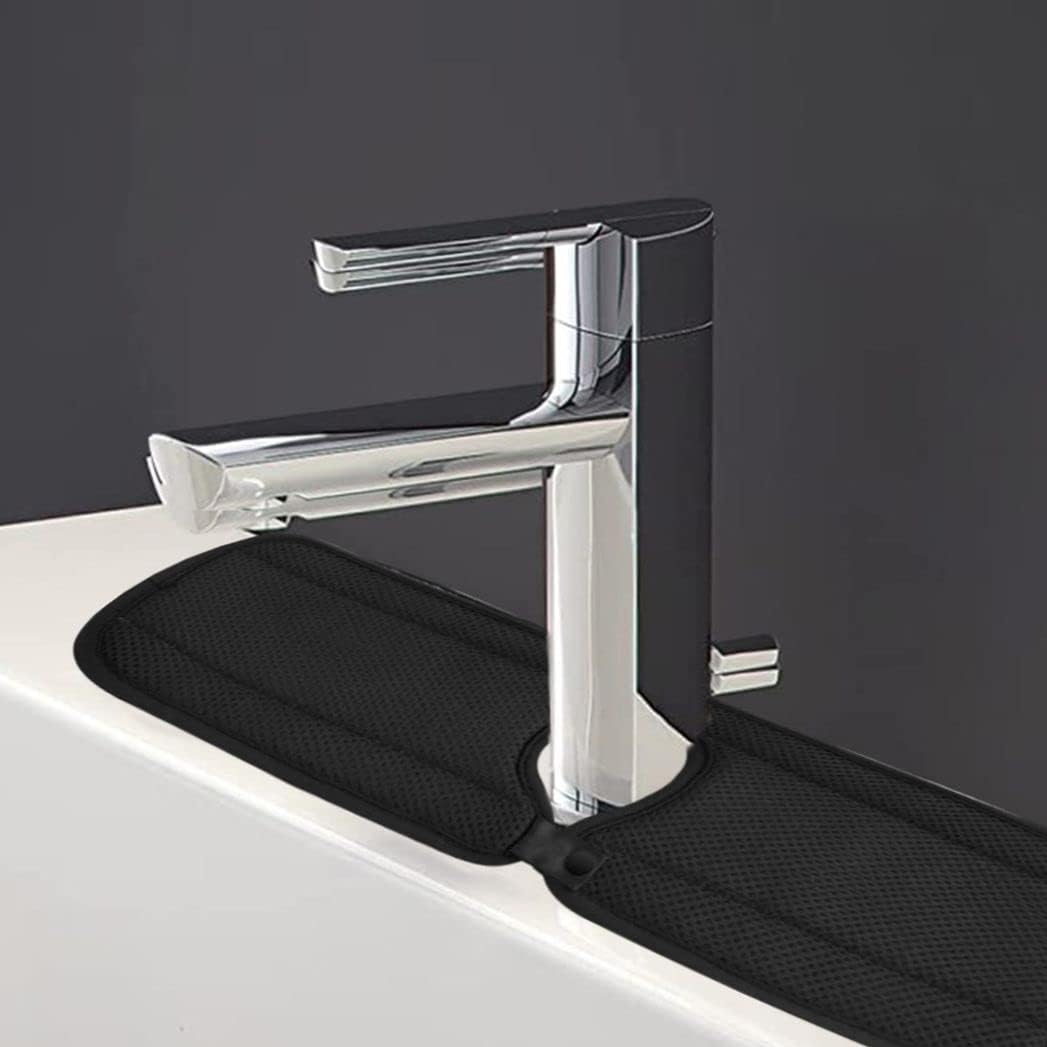 Faucet Splash Catcher, Kitchen Faucet Absorbent Mat, Sink Splash Guard behind Faucet, Microfiber Cloth Faucet Mat for Kitchen Sink, Water Absorbent Mat Machine Washable for Farmhouse, Bar L