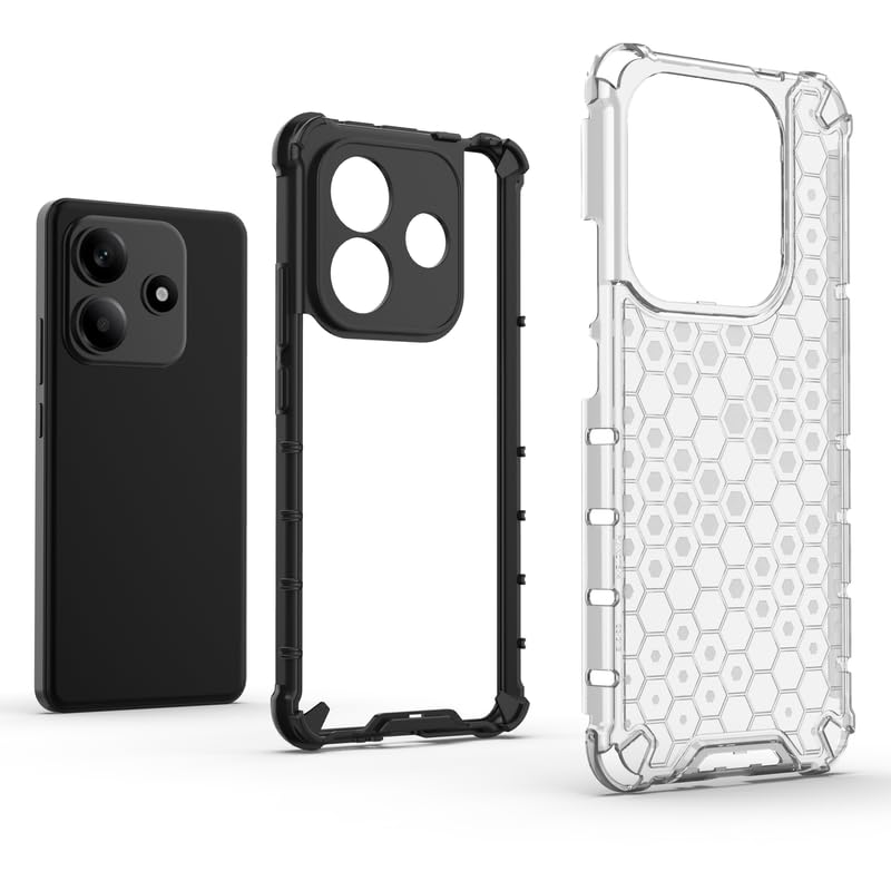 Image of Plastic Bumper Back Case Cover for Redmi Note 14 5G (Transparent)