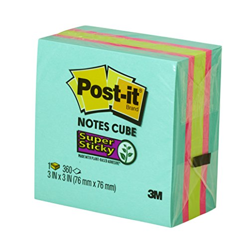 ポストイット 付箋 強粘着 超徳用 ノート キューブ マルチカラー 75×75mm 360枚 2027-SSAFG-AM