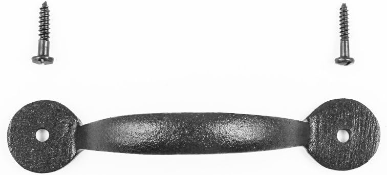 Renovators Supply Manufacturing Bean Black Wrought Iron Cabinet Door Drawer Pull Handle 4 7/8"