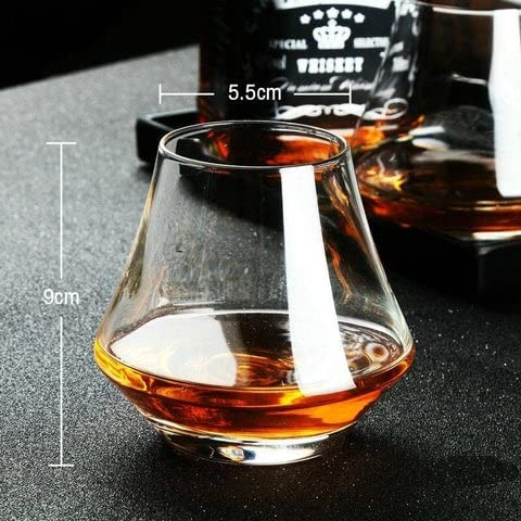 Melbify Rum Glasses | Set of 2 | 360 ML | Snifter Whiskey Glass | Thin | Big| Unique | Handmade | Tulip Shaped Whiskey Glass Transparent 1