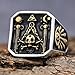 SMANXEY Masonic Master Mason Ring Hiram Abiff Temple Builder Skull & Crossbones Embrace Death - Rebirth Metaphor with All - Seeing Eye & Classic Symbols Collection