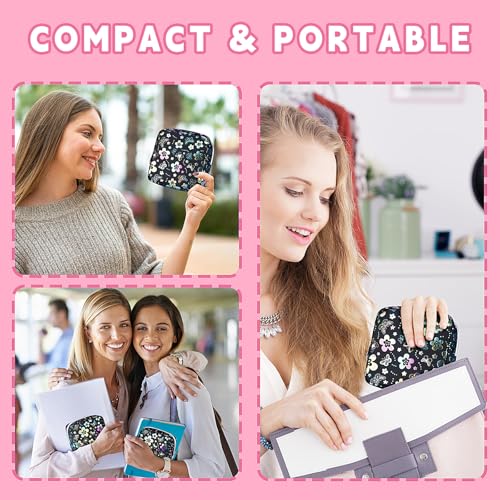 Image of Likesing 5.1 inch Mini Makeup Bag for Purse, Leather Small Makeup Pouch Travel Cosmetic Make up Bags for Women Girls, Cute Preppy Mini Toiletry Bag Coin Pouch Period Bag(Flower Butterfly Black)
