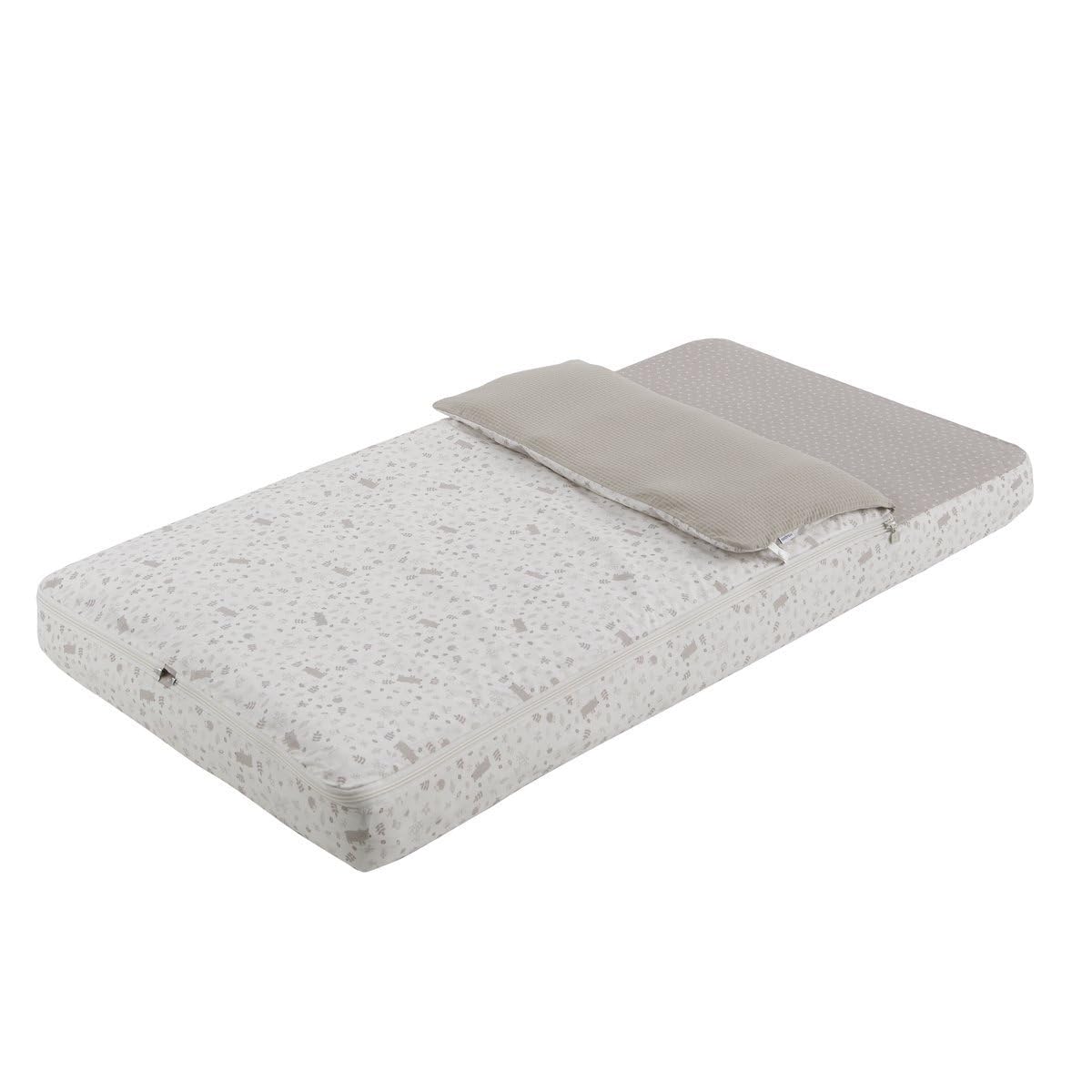 Cambrass - Saco Cuna nórdico con Cremallera - Ropa de Cuna Ajustable con Gomas - Saco de Dormir bebé desenfundable Sirve Tanto para Verano como para Invierno - Abete Beige