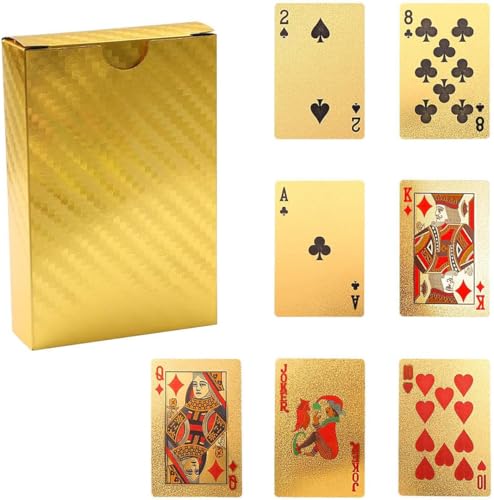 Wasserdichte Spielkarte aus Kunststoff, Goldfolie, magische Pokerkarten für Party und Familie, Eltern-Kind-Spiele, Outdoor-Camping