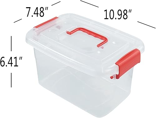 Miniatura 2 de Cajas de plástico con tapas, contenedores de almacenamiento transparentes juego de 6, 6 cuartos de galón