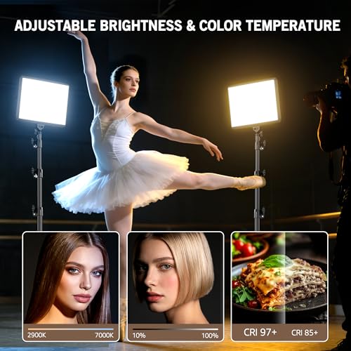 Image of NiceVeedi 25W Photography Lighting, 2900-7000K Dimmable Ring Light with Tripod Stand, 73 inch Studio Video Light for Video Recording /Photography /Live Streaming /YouTube /TikTok /Makeup /Video Calls