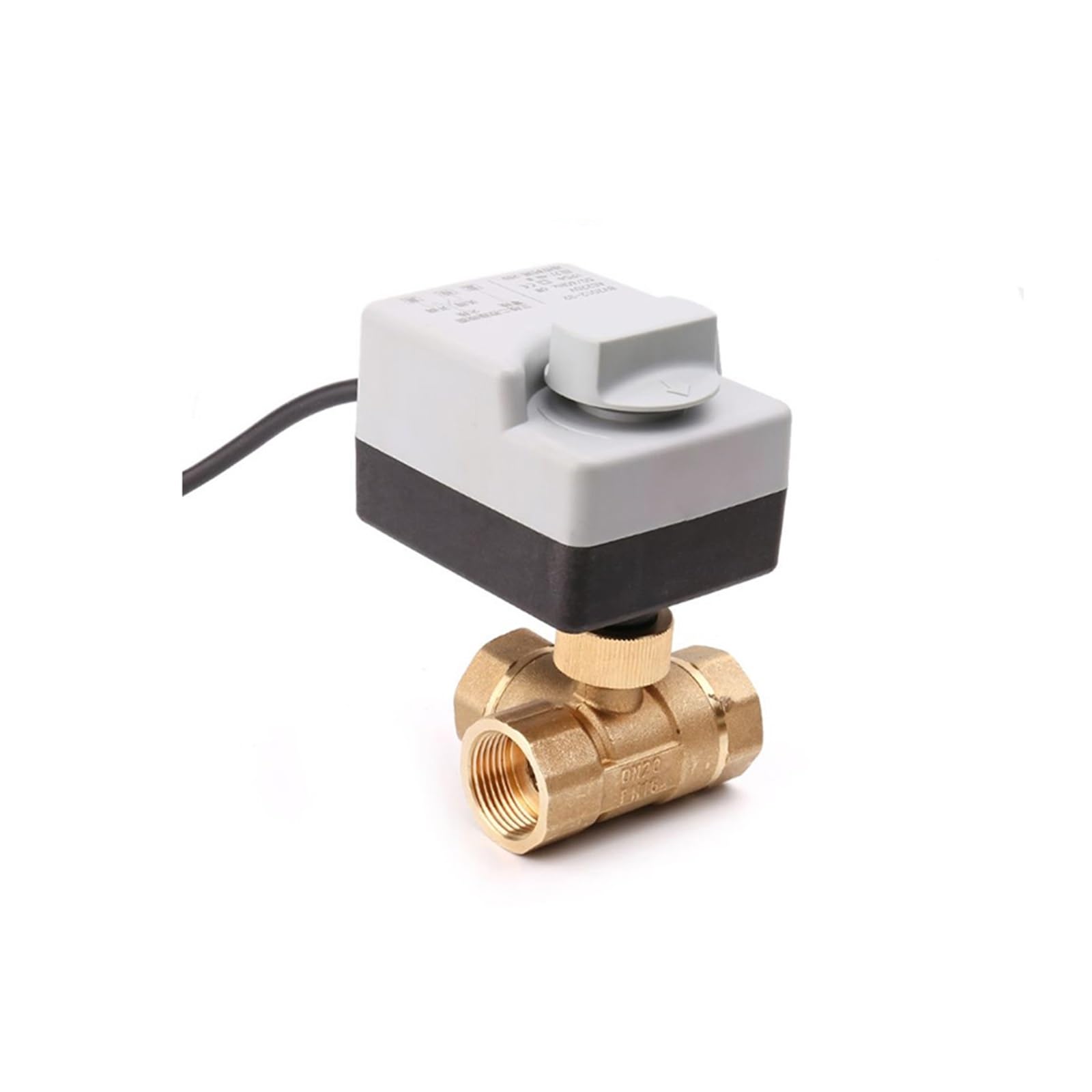 DN15 DN20 DN25 DN40 Vanne à boisseau sphérique motorisée à 3 voies 220V 12V 24V Vanne à boisseau sphérique électrique en laiton à 3 fils 2 commandes avec interrupteur manuel ( Size : DN32 , Color : 24