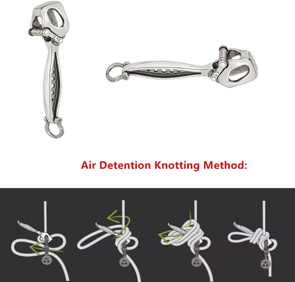 Climbing Stop Descender,Belaying and Rappelling Gear,Stainless Steel Descender for Working at Height, Rock Climbing,Descent Device