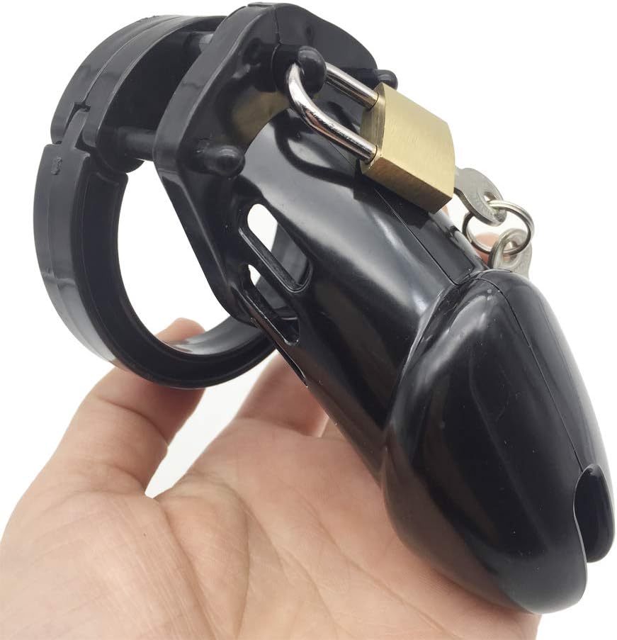 Male's Plastic Device cage with 5 Rings Black CB6000