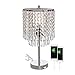 POPILION Elegant Decorative Chrome Living Room Bedside Crystal Table Lamp,Desk Lamp with Crystal Shade for Bedroom Living Room Coffee Table Bookcase