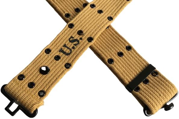 Original WWII M1936 Webbing Canvas Pistol Belt with M1911 Colt Holster and .45 Colt Magazine Pouch