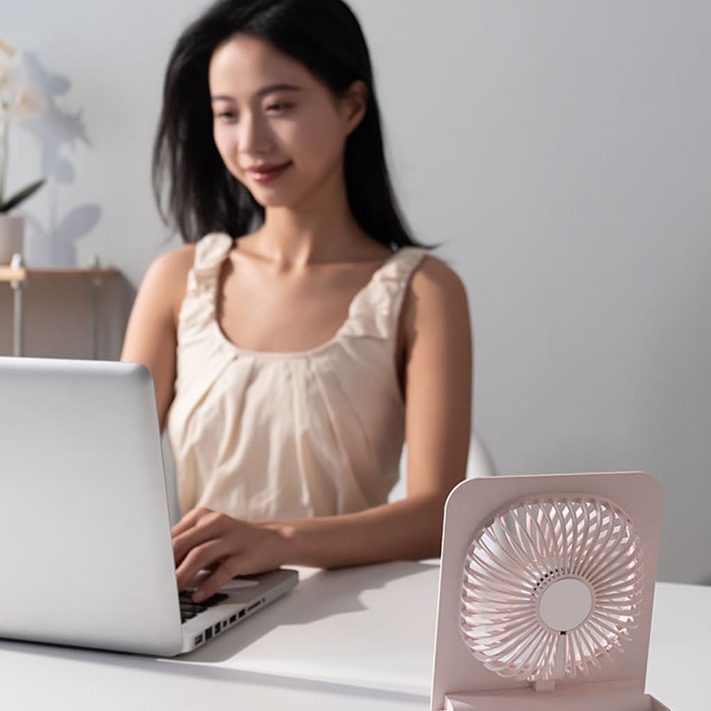 Portable Magnetic Air Cooling Desktop Table Fan with 3 Speed USB Rechargeable for Indoor Outdoor Camping Car Use