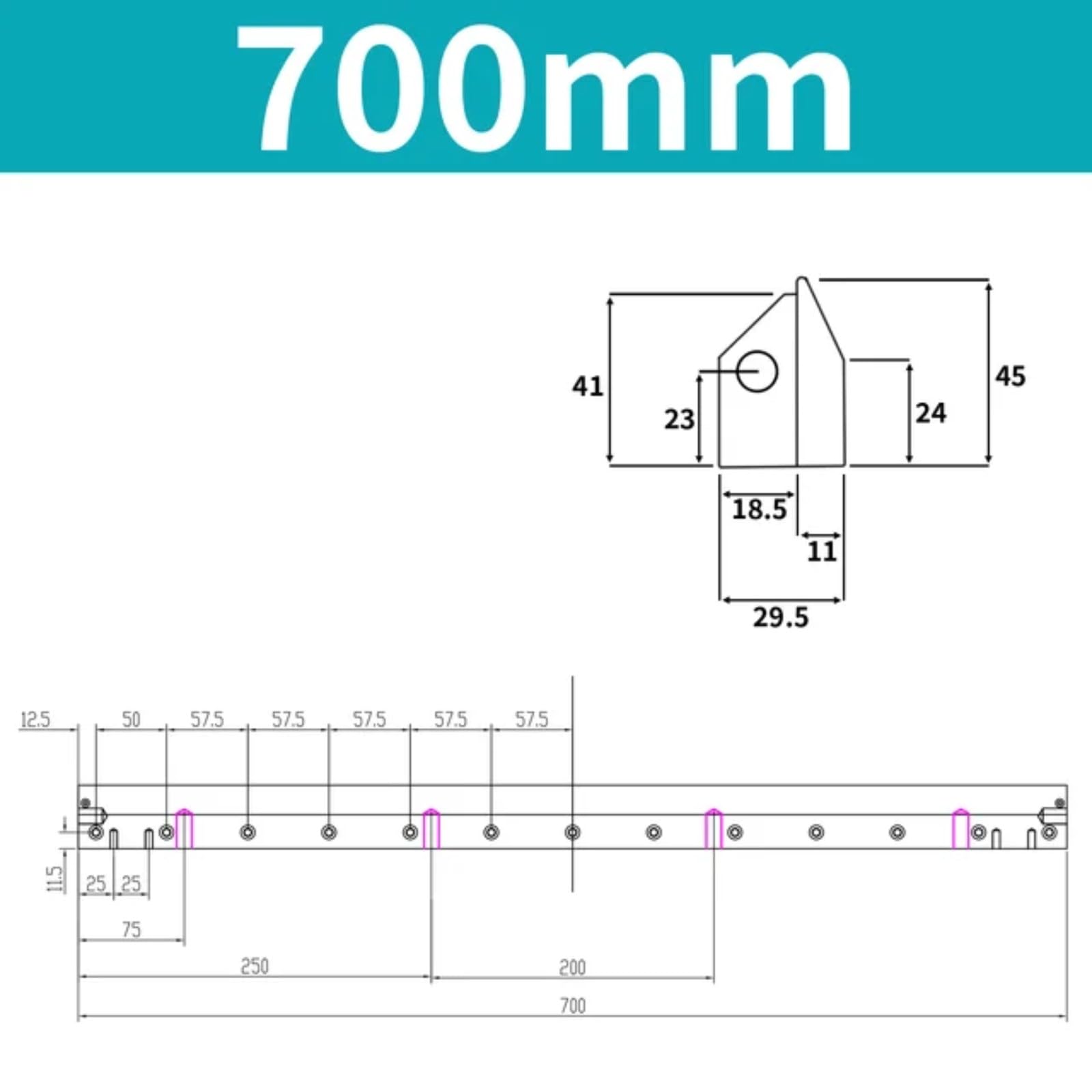 50 mm-900 mm Noże przemysłowe ze stali nierdzewnej (700 mm)