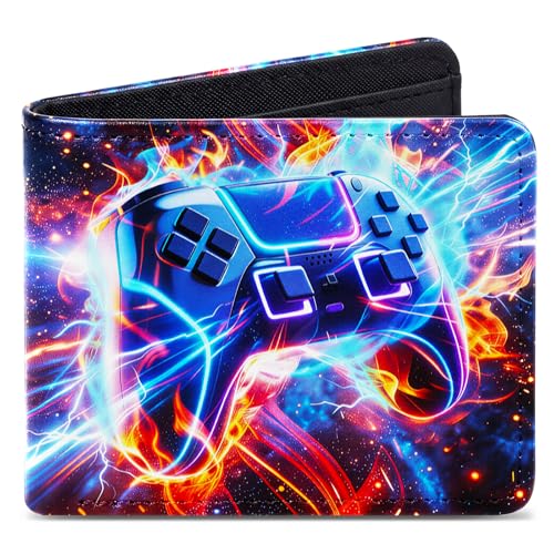 Lattlefnki Kids Wallet for Boys Teen Boys Wallet for Kids Ages 5-14 Leather Bifold Wallets with Coin Pocket ID Window Christmas Birthday Gift for Kids Boys Teenager Game console