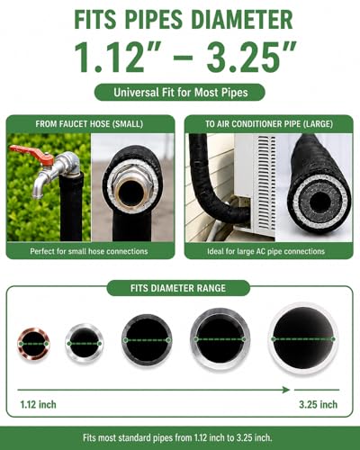 Image of 4 Layers Outdoor AC Line Insulation Pipe Cover 6ft x 10.2in, Cuttable 600D Waterproof Portable AC Hose Insulation Sleeve, Pipe Insulation Wrap for All Season, 1 Pack