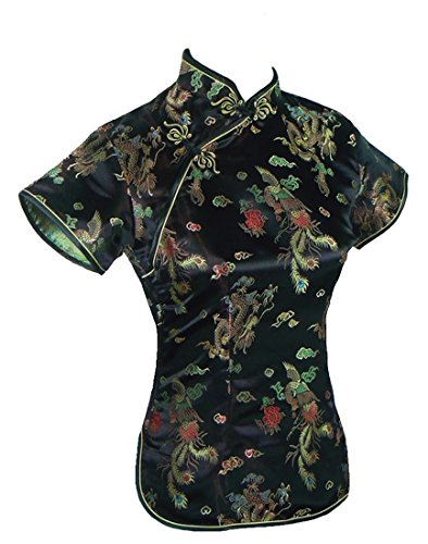 UK Stock - Camicia - Maniche Corte - Donna Nero