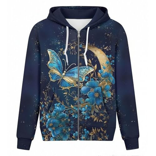 Sweat à capuche zippé Halloween pour femmes aux finitions soignées d'automne