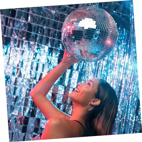 Bola espejada plateada Totority, 1 unidad, para colgar en fiestas, discotecas, KTV y decoración navideña miniatura 4