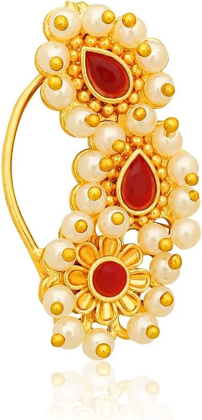 Maharashtrian jewellery traditional nath nose ring Without Piercing Marathi Nose Pin For Women And Girls NSP151FS