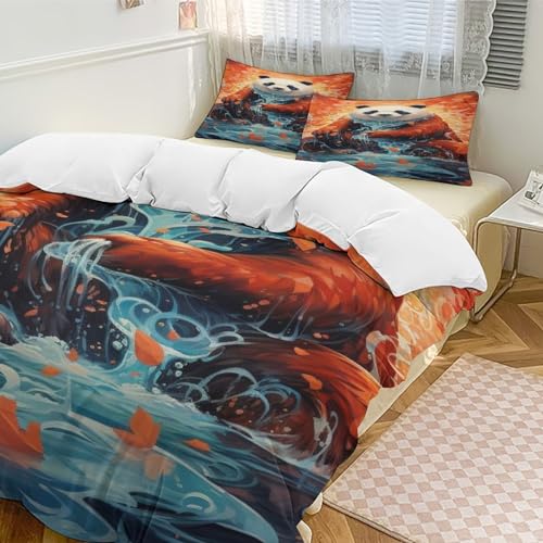 Parure de lit panda 200x200 modèle microfibre premium fermeture éclair - 5