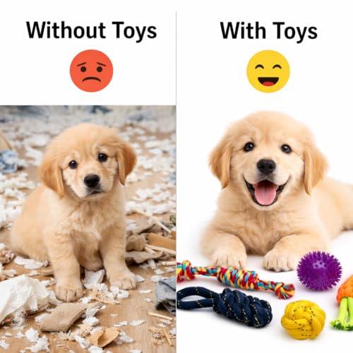 Image of Dog Rope Toy- Pack of 5 for Puppies & Small to Medium Dogs | Durable Cotton Chew | Interactive Tug Toys for Teeth Cleaning, Chewing & Play Toy