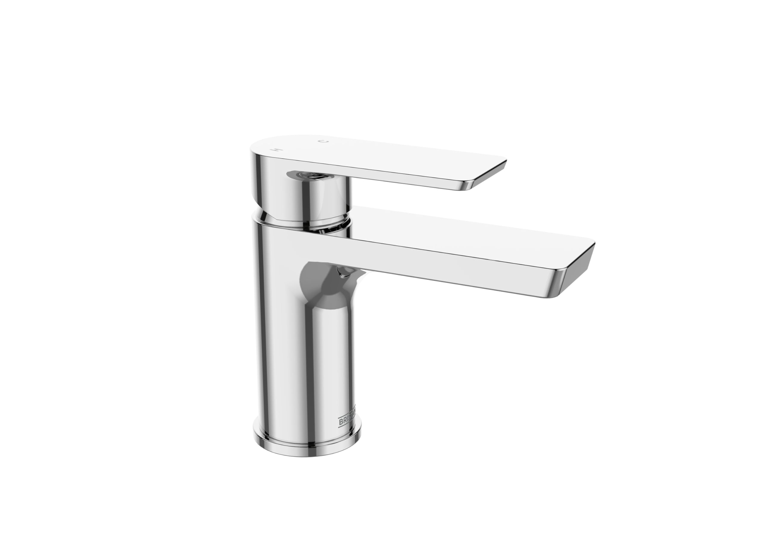 Bristan Napoli Basin Mixer with Clicker Waste and Ceramic Cartridge, Deck Mounted Bathroom Tap, Chrome Finish