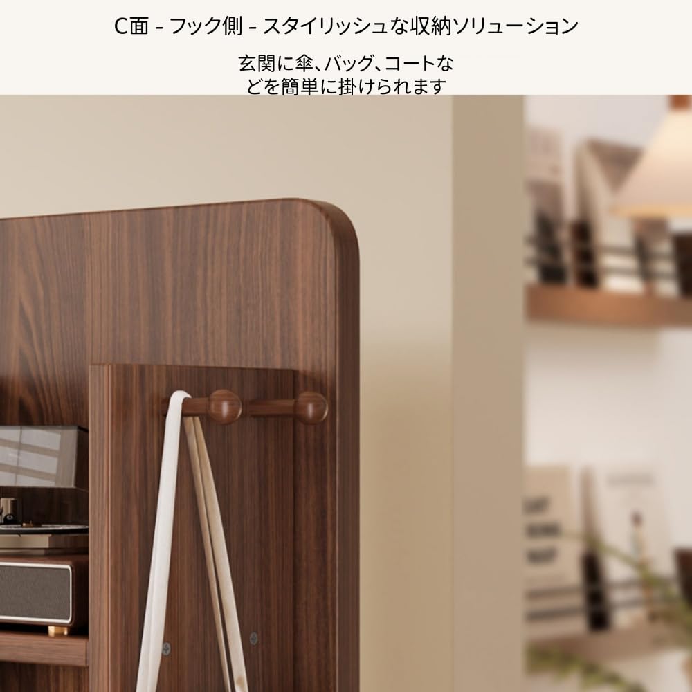 Amazon.co.jp: ZXM 木製回転・可動式全身鏡、飛散防止素材、360°回転