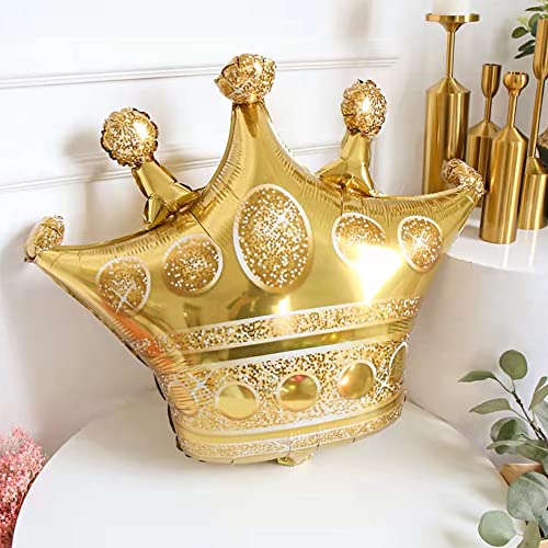 Horuius Gold Crown Balloons Crown Shaped Foil Mylar Balloons For Baby Shower Kids' Girls Wedding Birthday Party Supplies Decorations 30 Inchs 5Pcs, Horuius-134 #TOP2