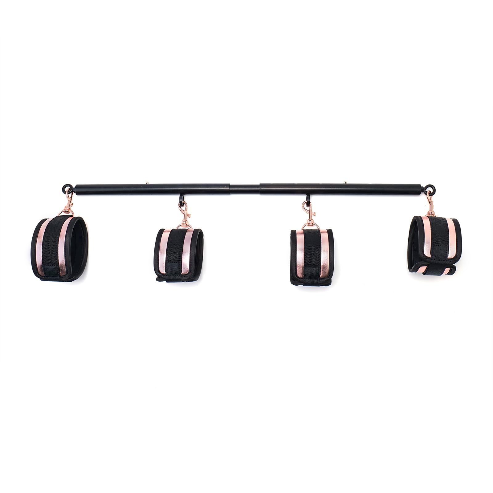 Spreader Bar Heavy Duty Stainless Steel Expandable Silver Bar Home Gym with 4pcs PU Purple Adjustable Strap,Sports Aid Training Fitness Gear Pilates Aid Kit,Yoga Set