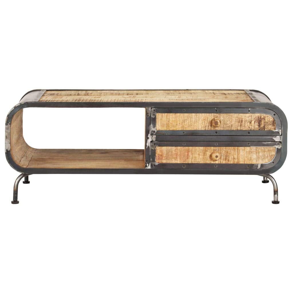 Mesa de café de 100 x 50 x 35 cm, de madera maciza de mango, para salón, mesas de salón, mesas de salón, para un ambiente acogedor
