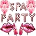 32 Pcs Spa Party Decorations Balloons Spa Theme Birthday Party Supplies Lipstick Cosmetics Balloons for Girls Spa Day Makeup Party (pink)
