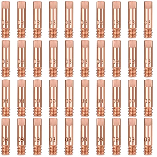 Reboot Lot de 40 buses de contact MB15 15AK pour buse à gaz/gaz sans contact 0,8/1,0 mm Torche de soudage MIG/MAG Consommables Buses à contact MIG Soudeuse MIG