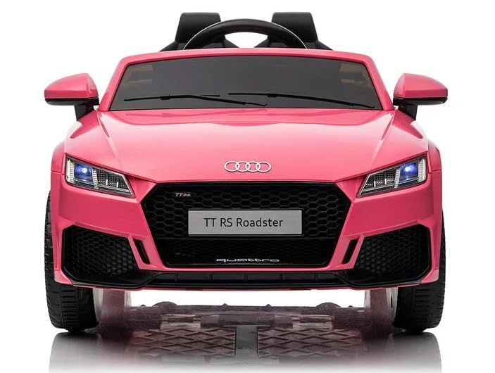 FINOOS Kinder elektroauto Audi TTRS 12V Elektroauto für Kinder, mit Fernbedienung 2,4GHz, Akku: 12V, 4,5Ah, 2 x Motor 30 Watt (Rosa)
