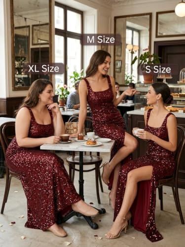 Image of Leriya Fashion Sequin Dress for Women | Black & Red Sequin Party Outfit Dress for Women | Bodycon Western Sequin's Dresses for Woman