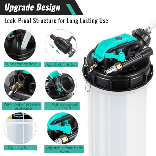 Image of Estune 7.5L /2 Gallon Fluid Extractor Pump with 5 Pcs Brake Bleeding Hose