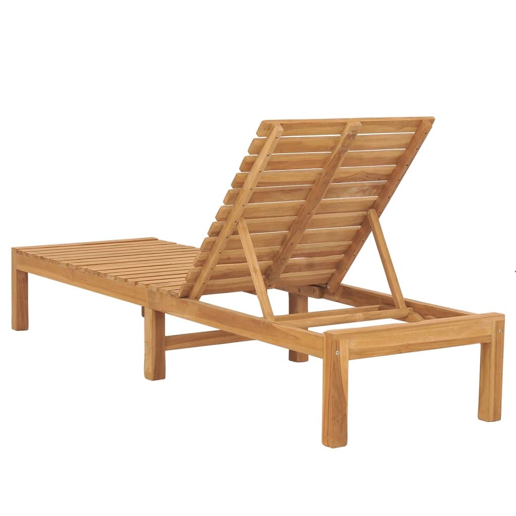 Leżak z litego drewna tekowego, regulowany z 4-krotnym oparciem, odporny na warunki atmosferyczne, ergonomiczny do ogrodu, na taras, balkon, trwały leżak relaksacyjny, składany, do użytku na