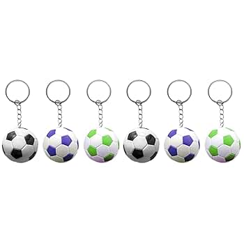 Amazon.co.jp: [LIOOBO] 6個 サッカーボール キーホルダー