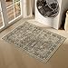 HUGEAR Waschbarer Braun Vintage Teppich im Eingangsbereich 60x90cm fußmatte badezimmerteppich Weich rutschfest Retro Kleiner Tepich Kurzflor Bad Schlafzimmer Carpet Bedroom